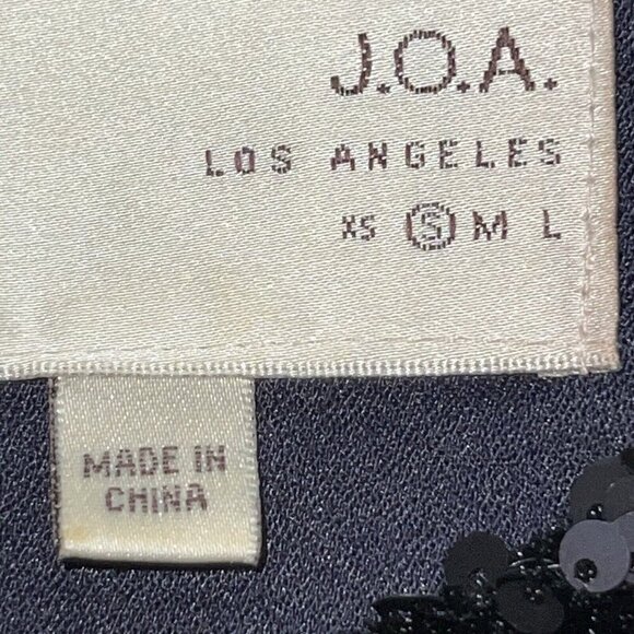 J.O.A. LOS ANGELES NAVY BLUE SEQUIN VELVET CREW NECK SWEATER‎ BC2965 SMALL SHINY - Picture 7 of 9
